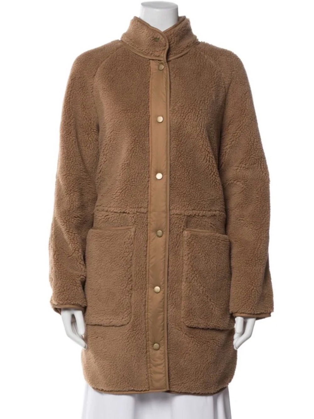 Veronica Beard Camel Teddy Faux-Shearling Long Jacket